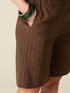 Pinstripe linen blend Bermuda shorts image number 2