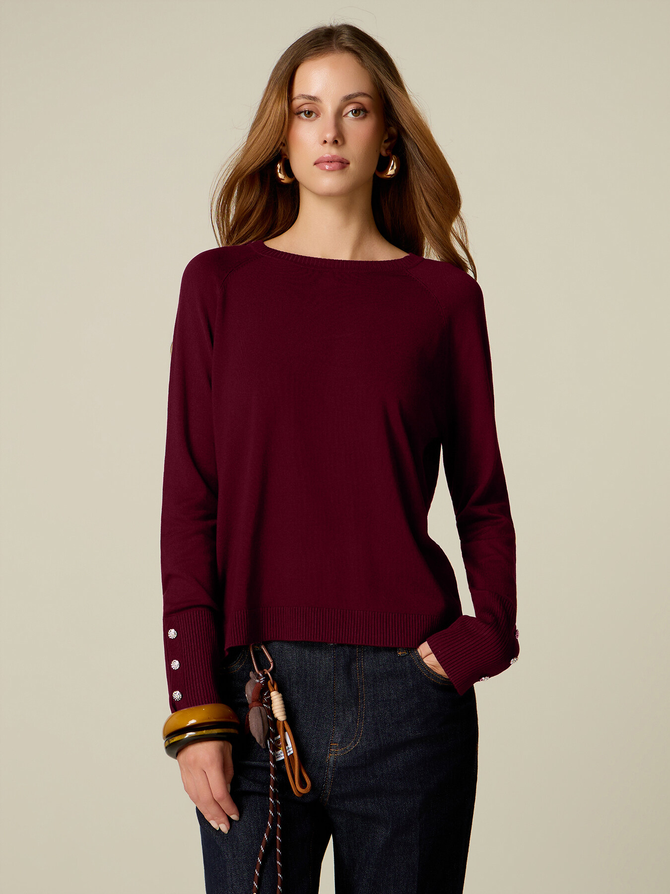 Sweater with button detail image number 0