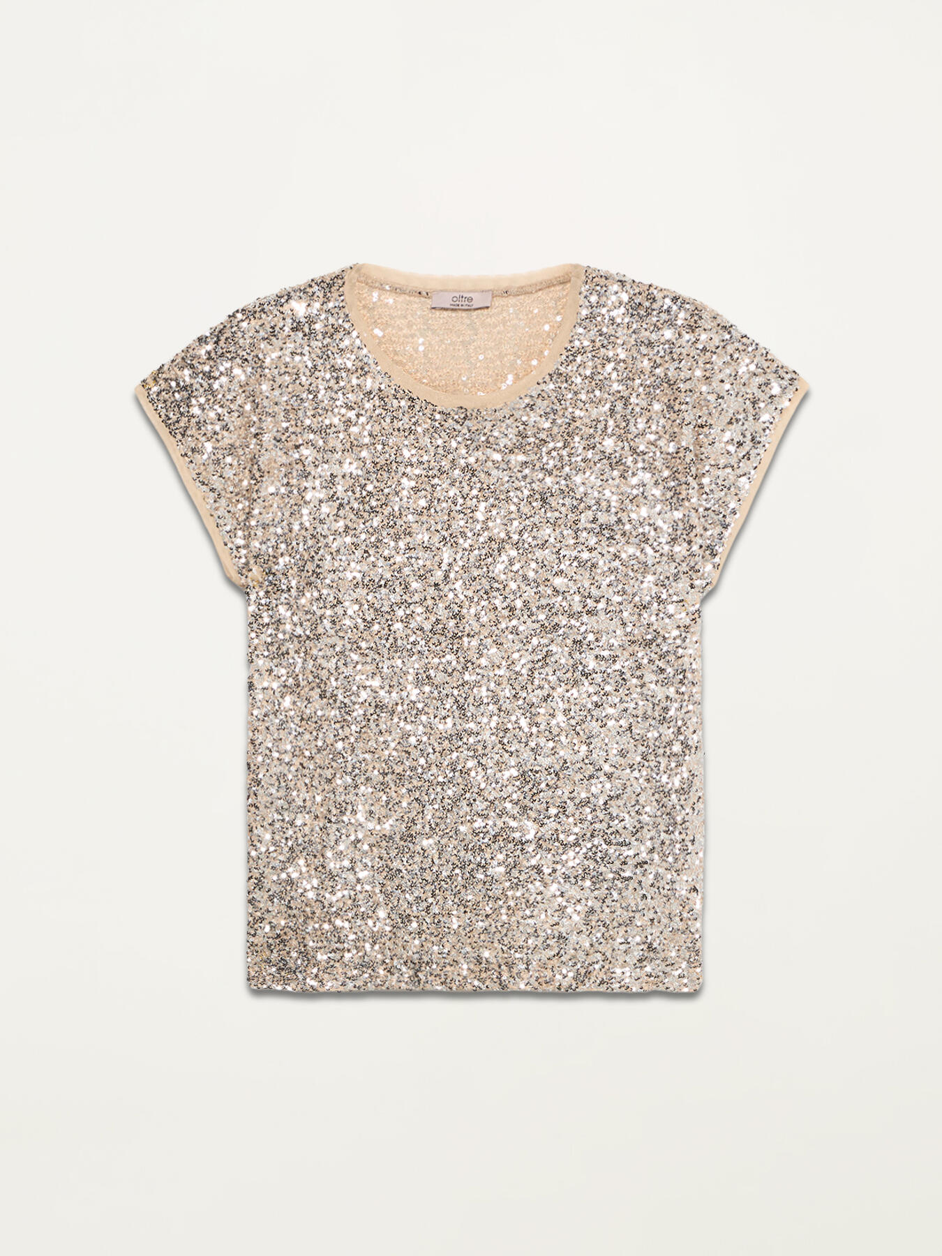 Blusa de tul con lentejuelas completas image number 3