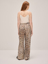 Wide leg trousers in animal print satin image number 1