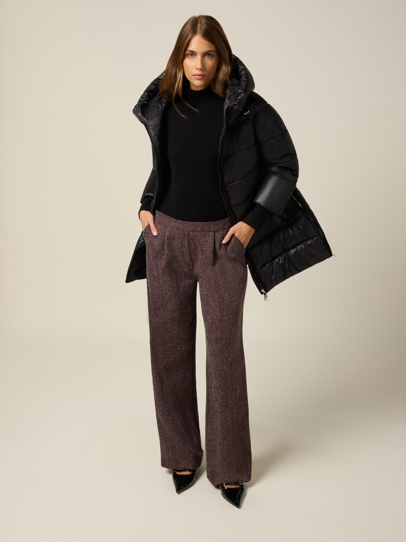 Midi down jacket with hood image number 3