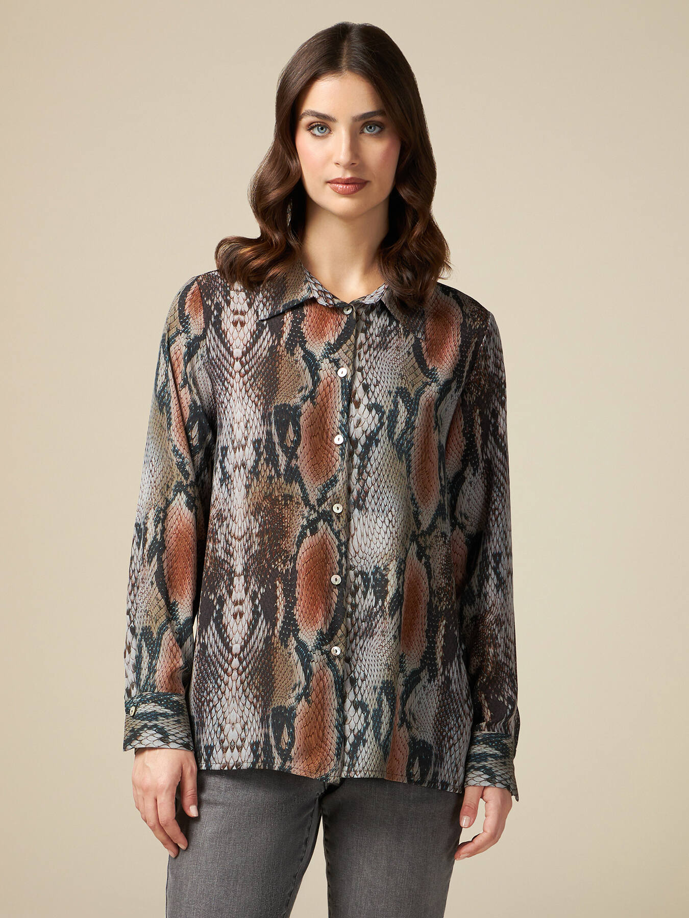 Camicia in georgette fantasia image number 0