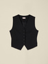 Crepe fabric vest image number 3