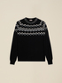 Jacquard-Pullover aus Wollmischung mit Applikationen image number 3