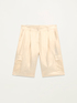 Linen-blend bermuda shorts with gold print image number 4