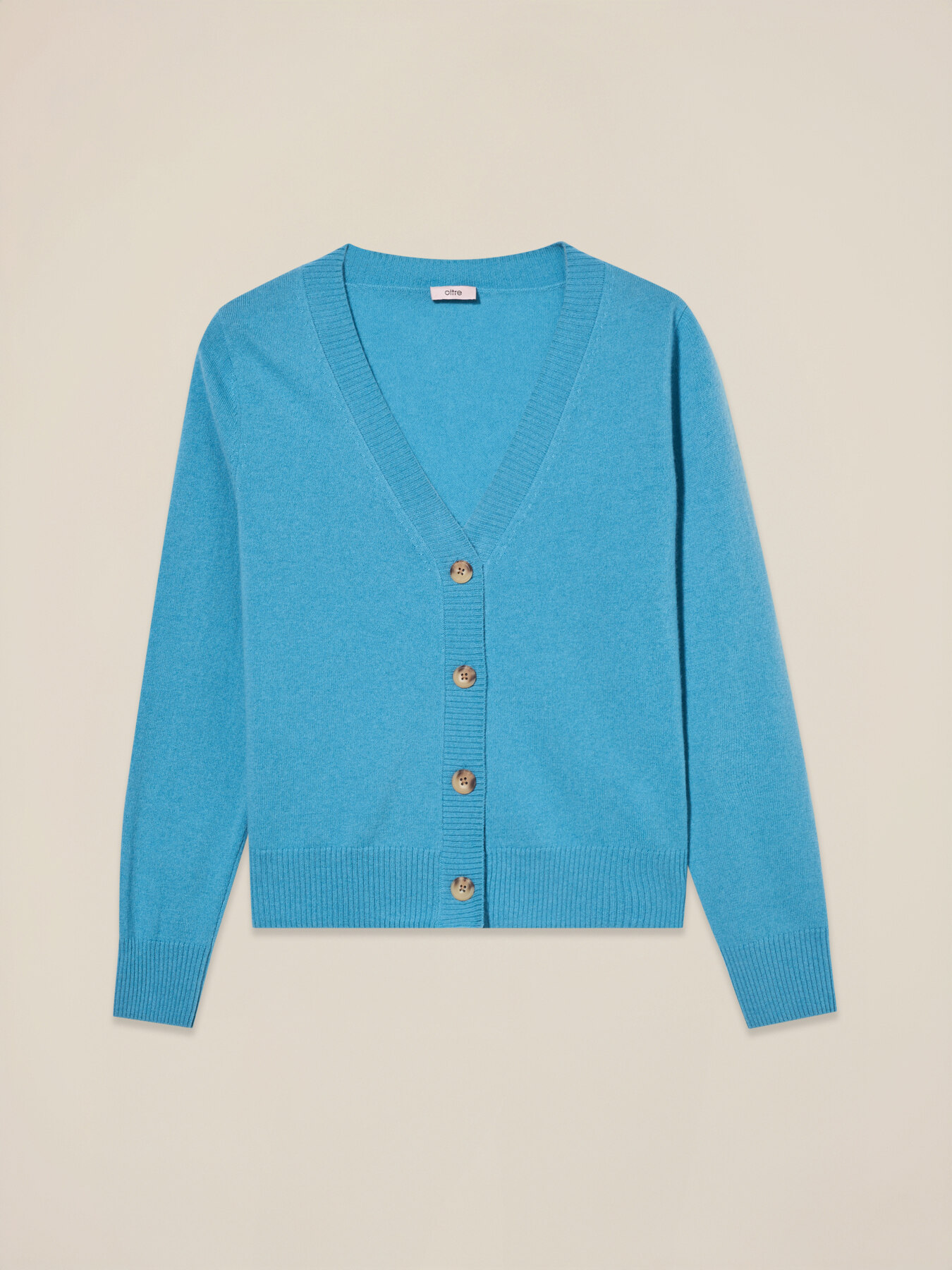 Cardigan en laine/cachemire &agrave; col en V image number 3