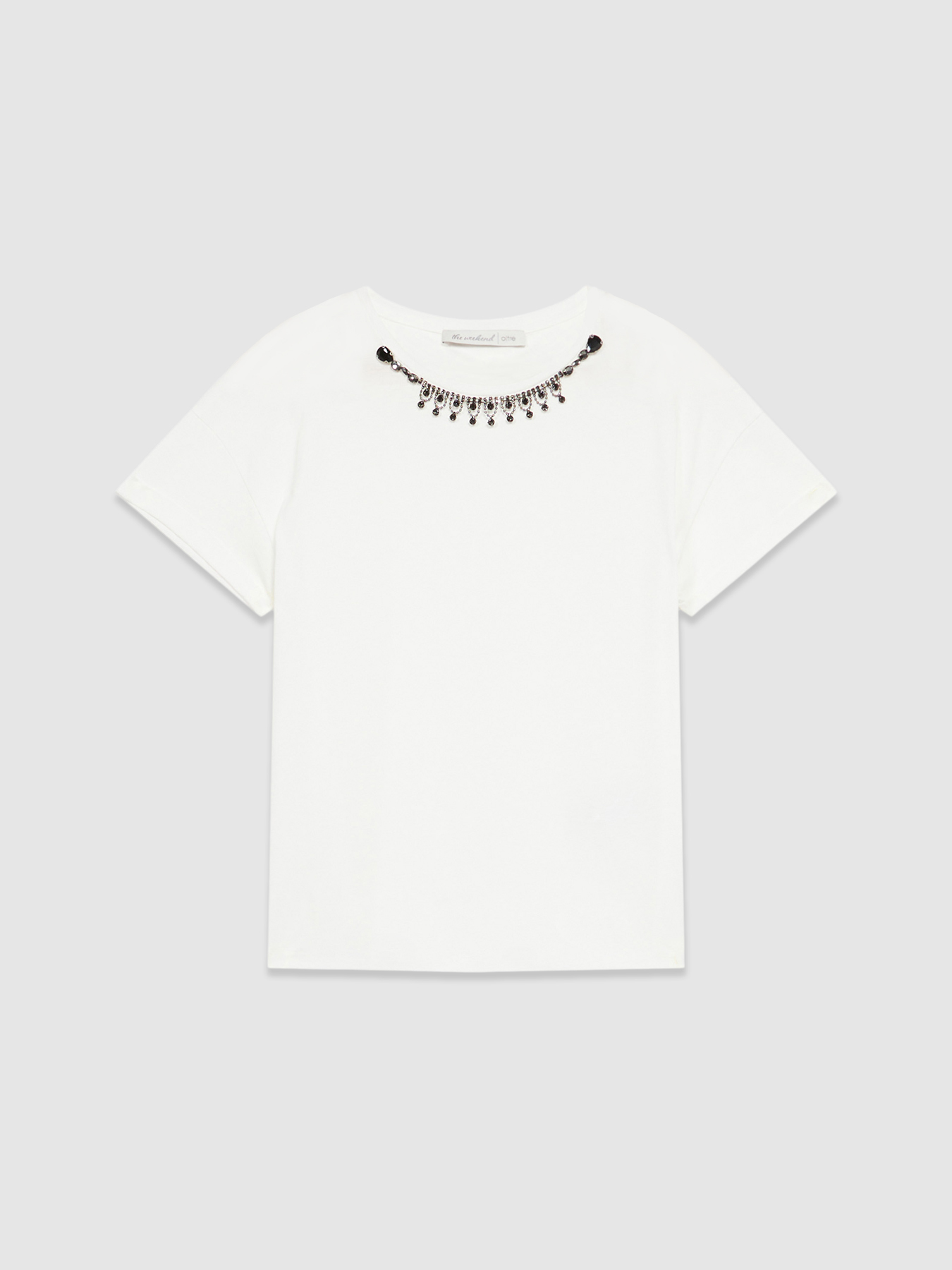 T-shirt with jewel application image number 3