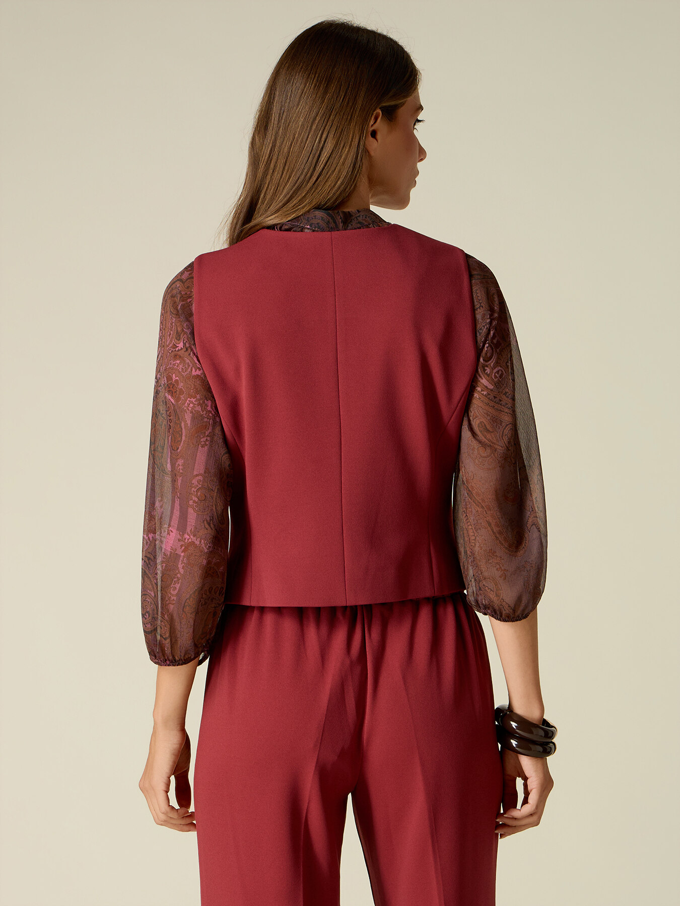 Crepe fabric vest image number 1