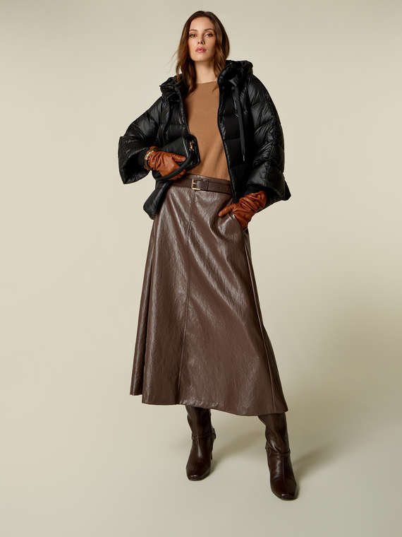 A-line skirt in coated fabric