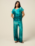 Pantalon palazzo en satin fantaisie image number 0