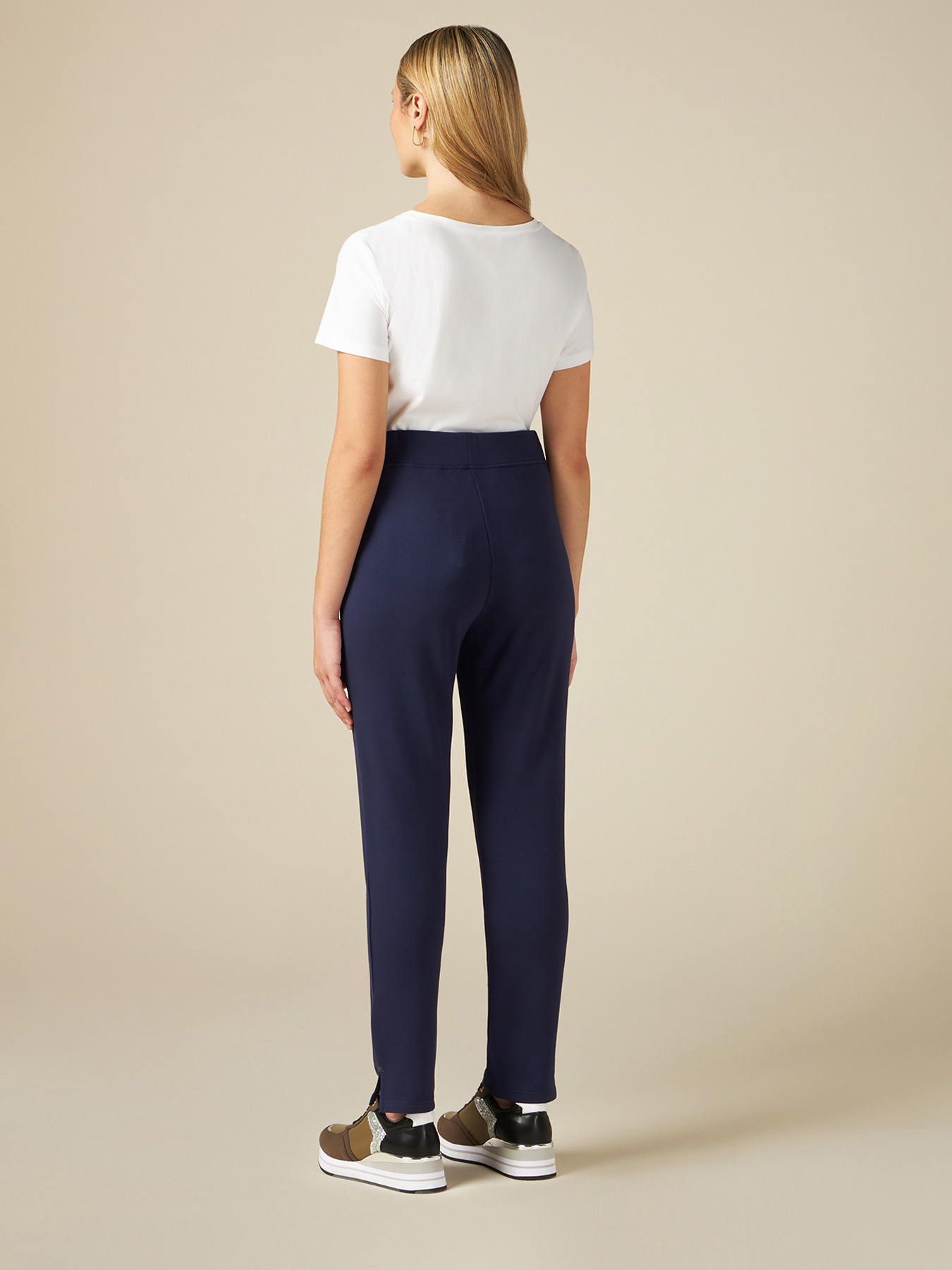 Leggings in jersey con ricamo lettering image number 1