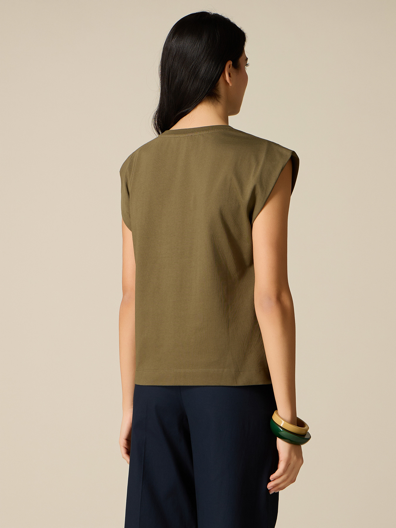 Tricou din bumbac cu cristale image number 1