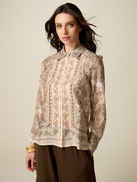 Camisa de voile estampada