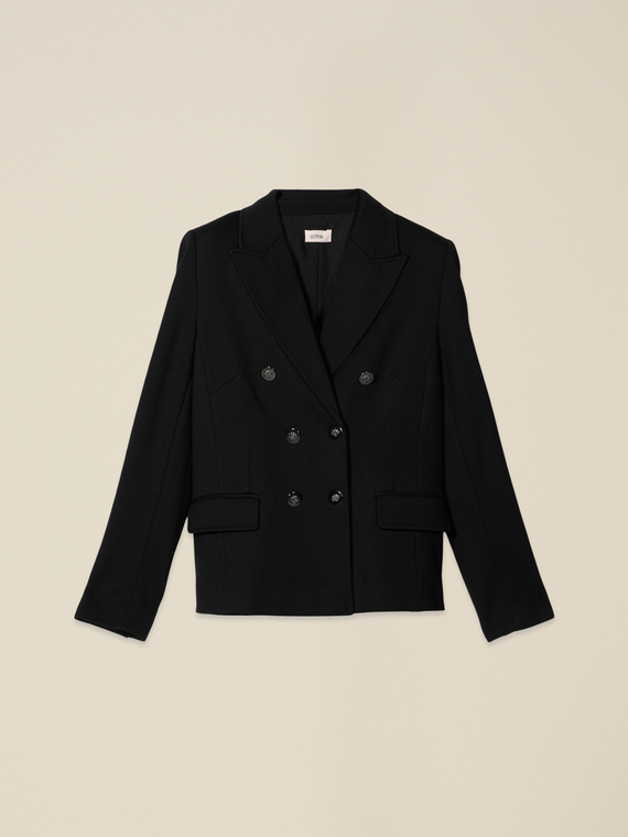 Double-breasted blazer in milano stitch