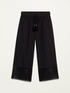 Cropped trousers with macramé inserts image number 4