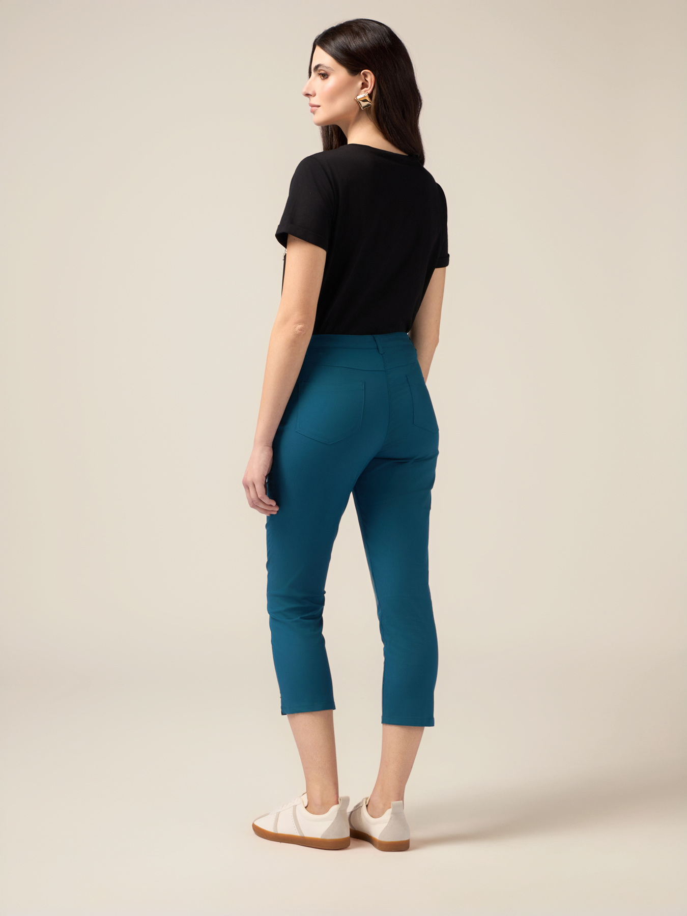 Pantalon court en m&eacute;lange de coton image number 1
