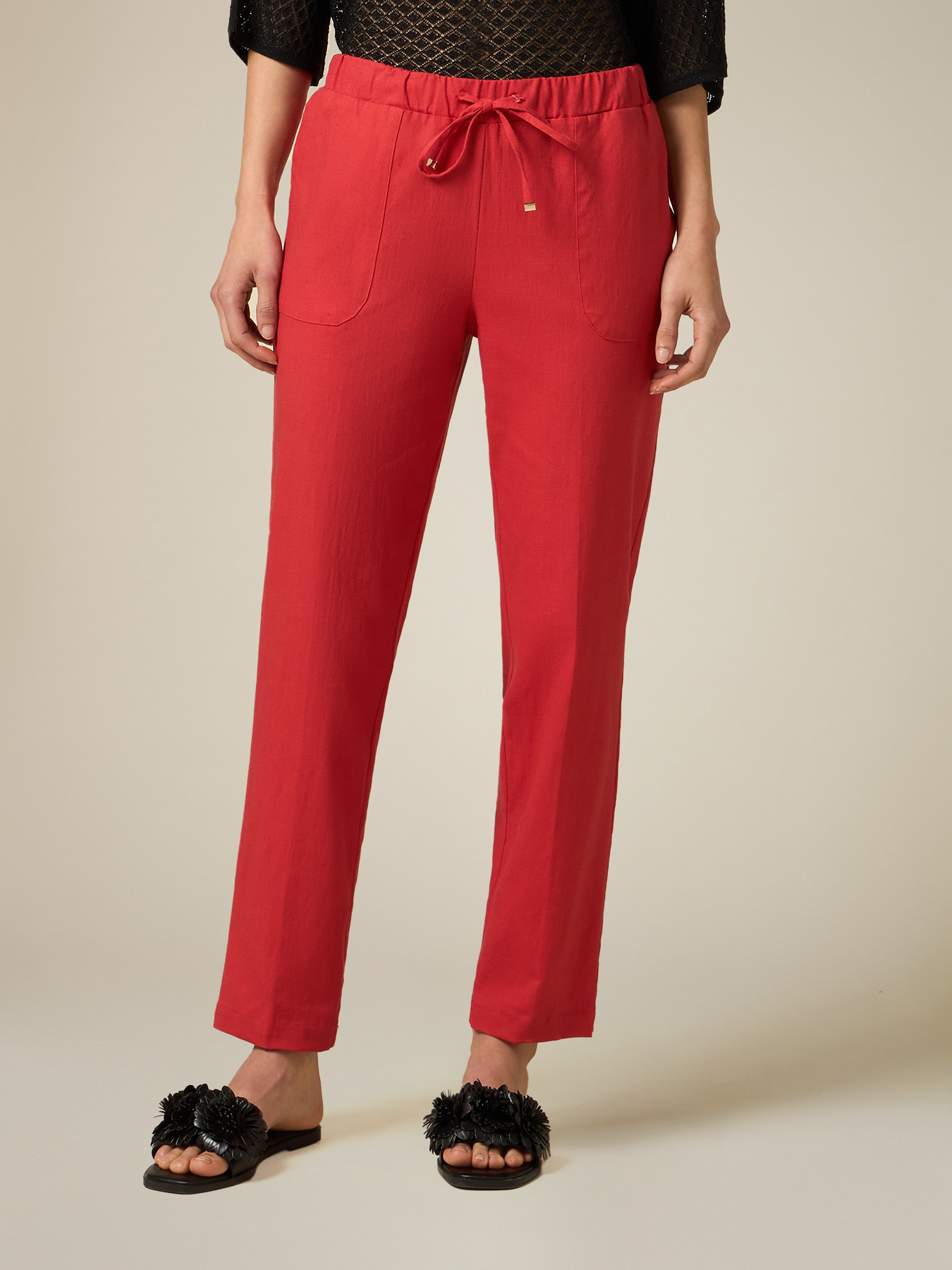 Linen blend joggers image number 3