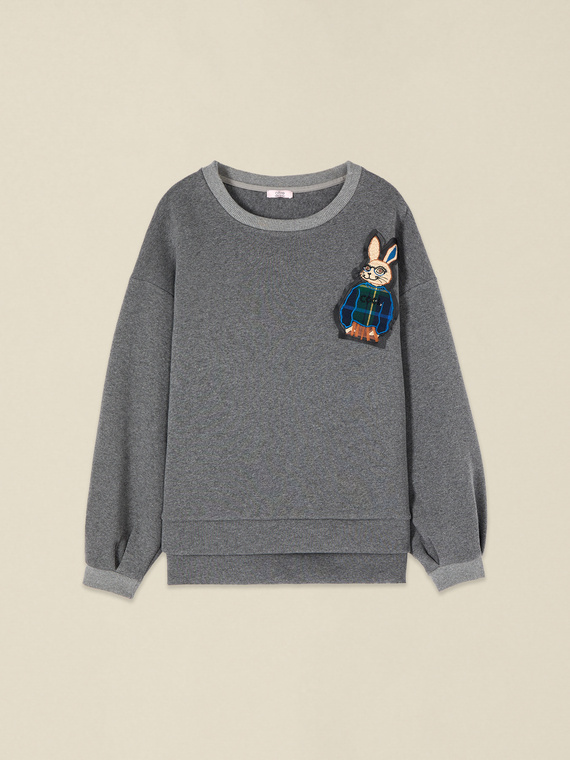 Rundhals-Sweatshirt mit Patch