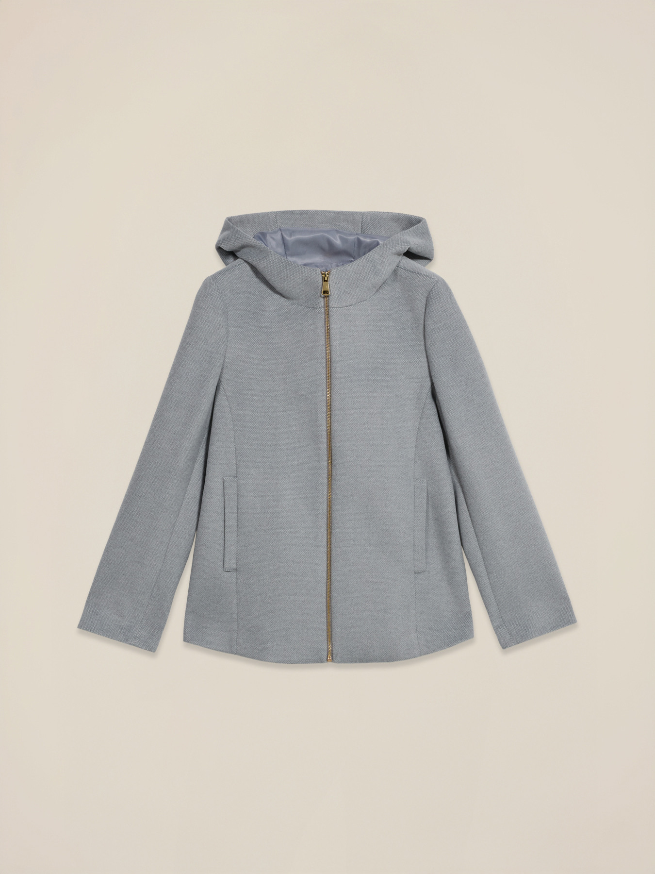 Short coat with hood and zip image number 3