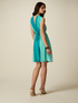 Flare dress in georgette with draping image number 1