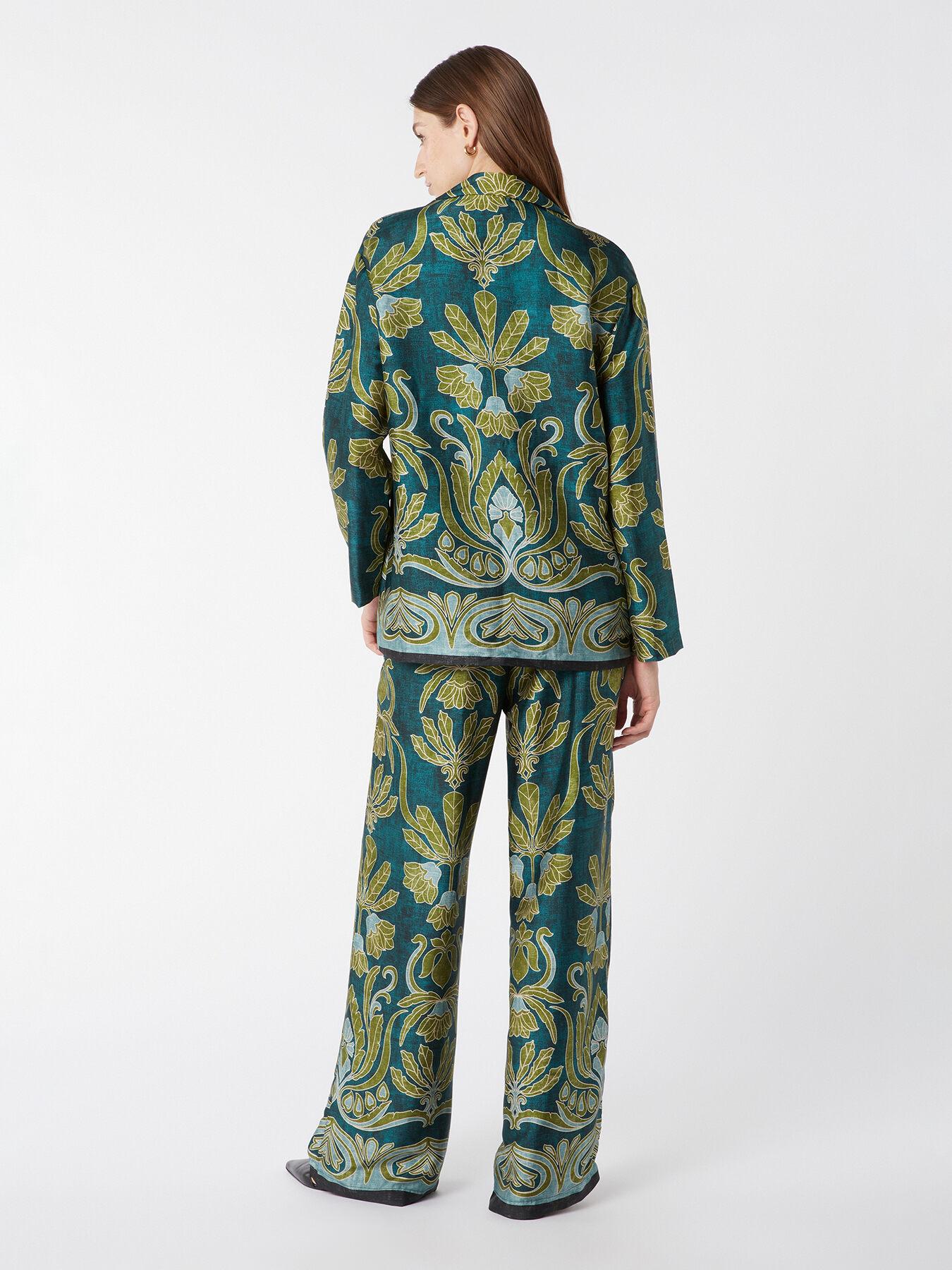 Patterned satin blazer image number 1