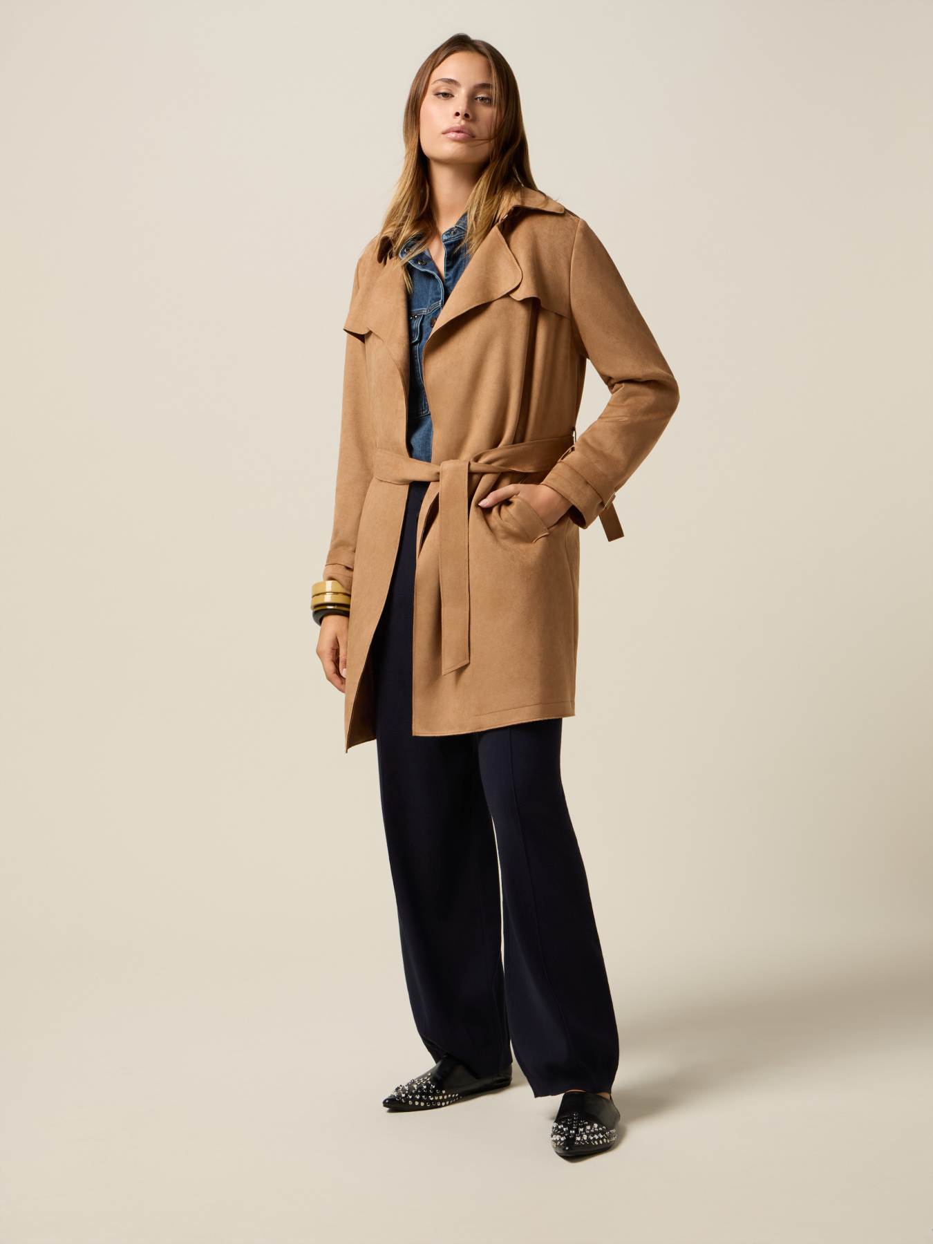 Trench con cintura in vita image number 0