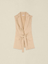 Gilet sartoriale in lino con cintura image number 3