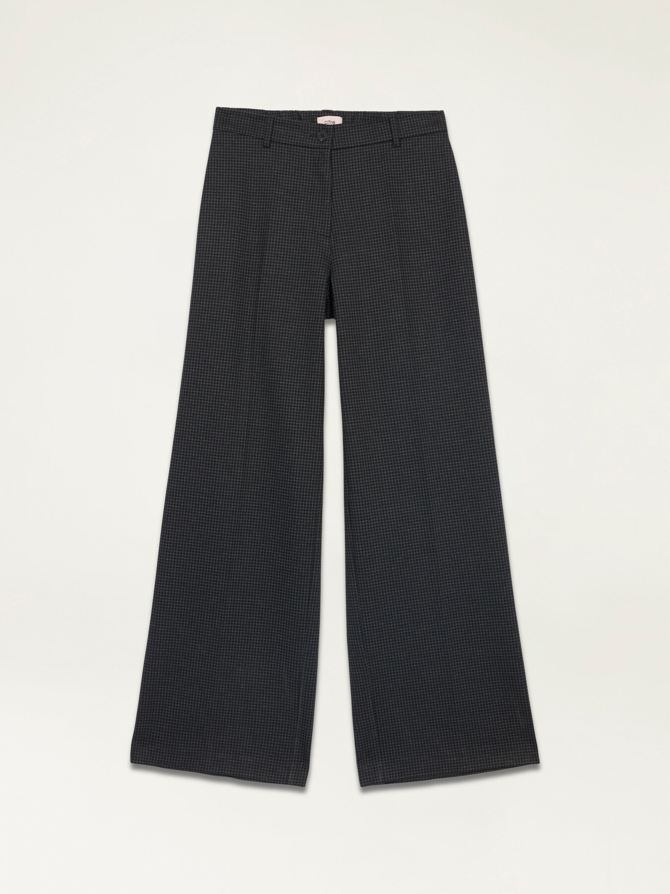 Pantaloni cu picior larg din material pied de poule image number 4