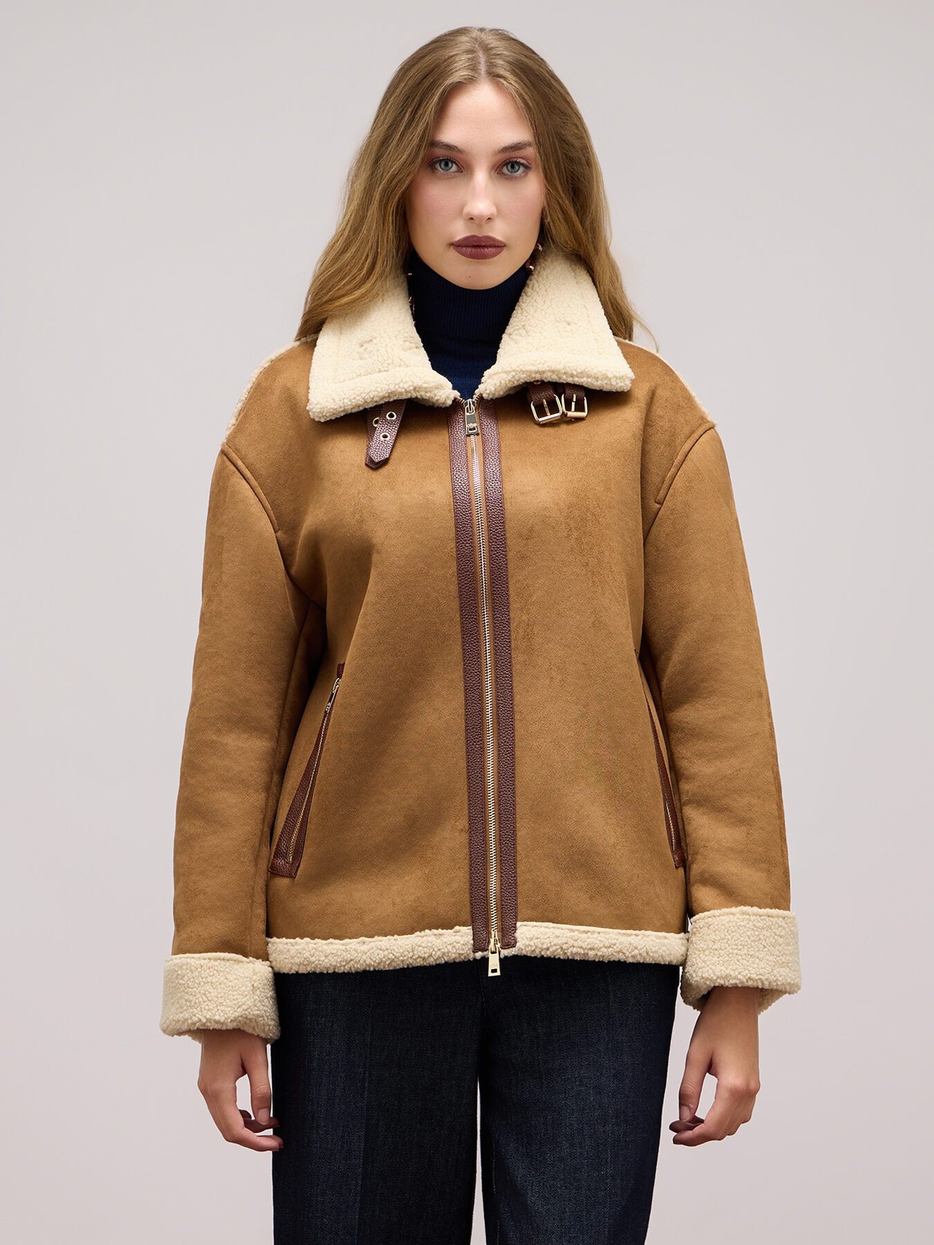 Jacket in synthetic sheepskin image number 1