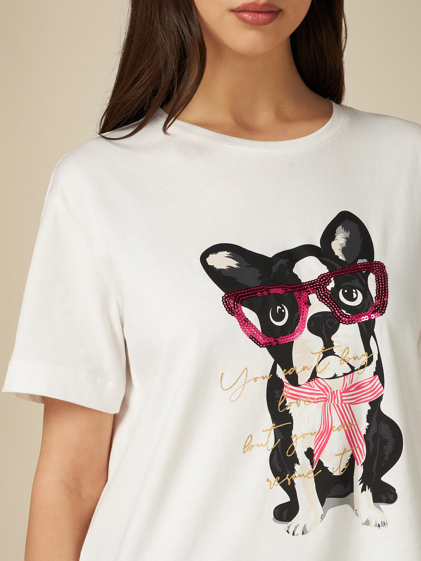 Printed T-shirt with sequins image number 2