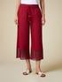 Pantaloni cropped cu inserții de macrameu image number 3