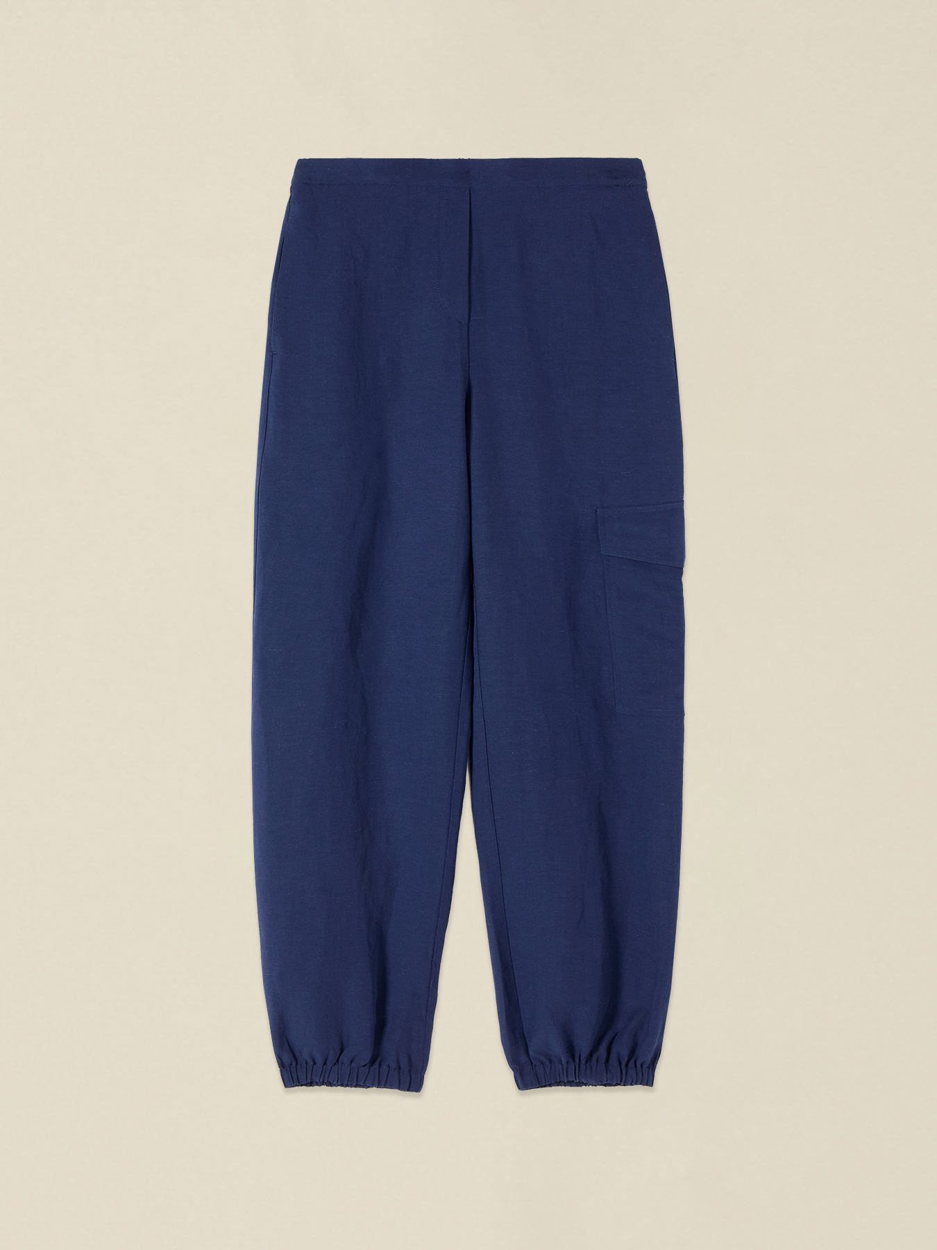 Pantaloni cargo in lino/viscosa image number 4