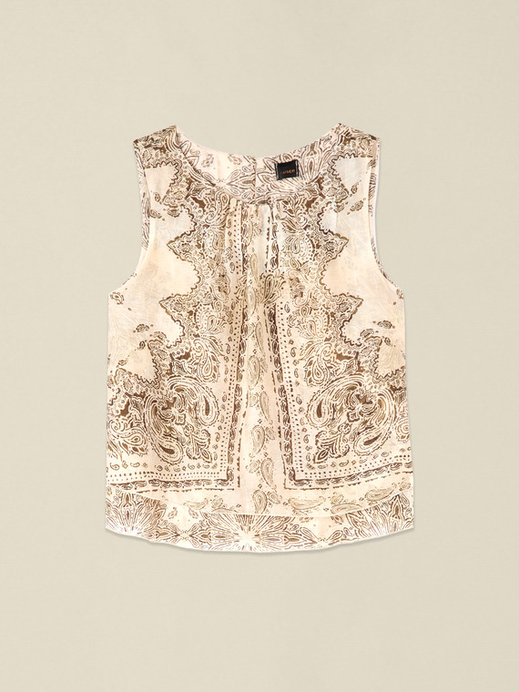 Top aus Voile mit Muster
