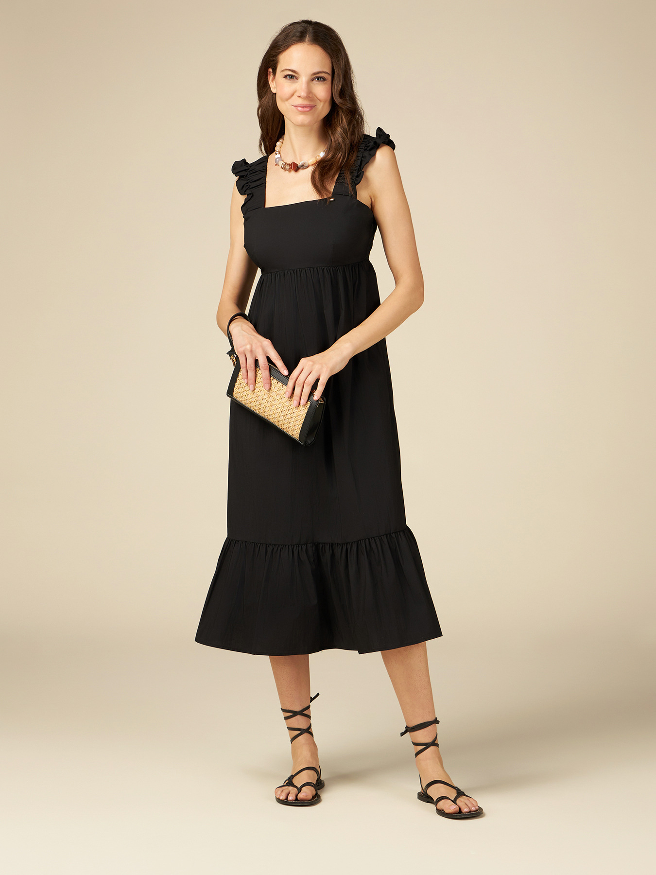 Sleeveless poplin dress image number 0
