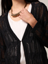Cardigan lungo traforato con paillettes image number 2