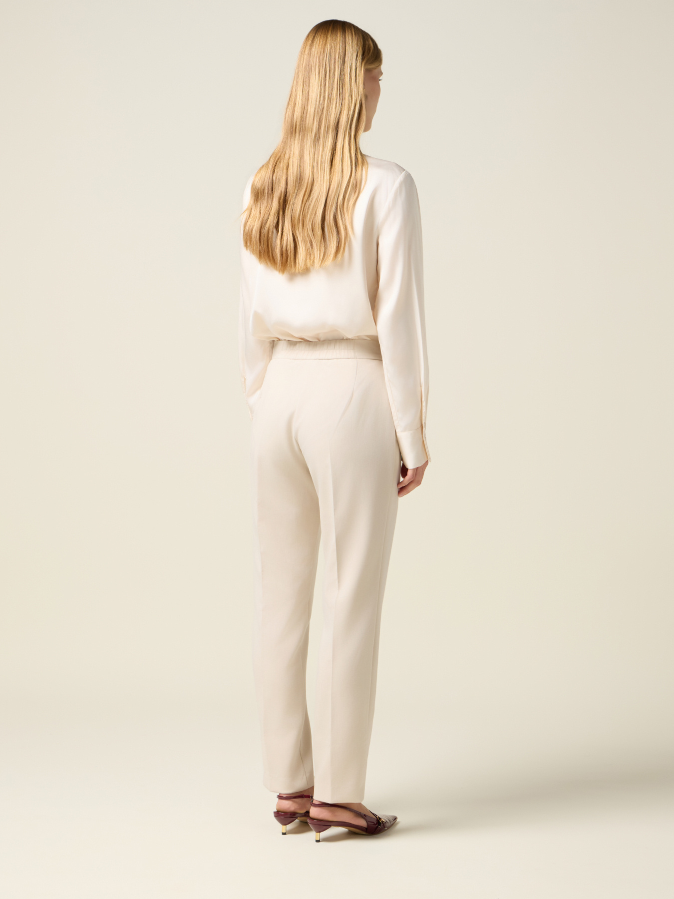 Pantalon coupe régulière en tissu crêpe image number 1