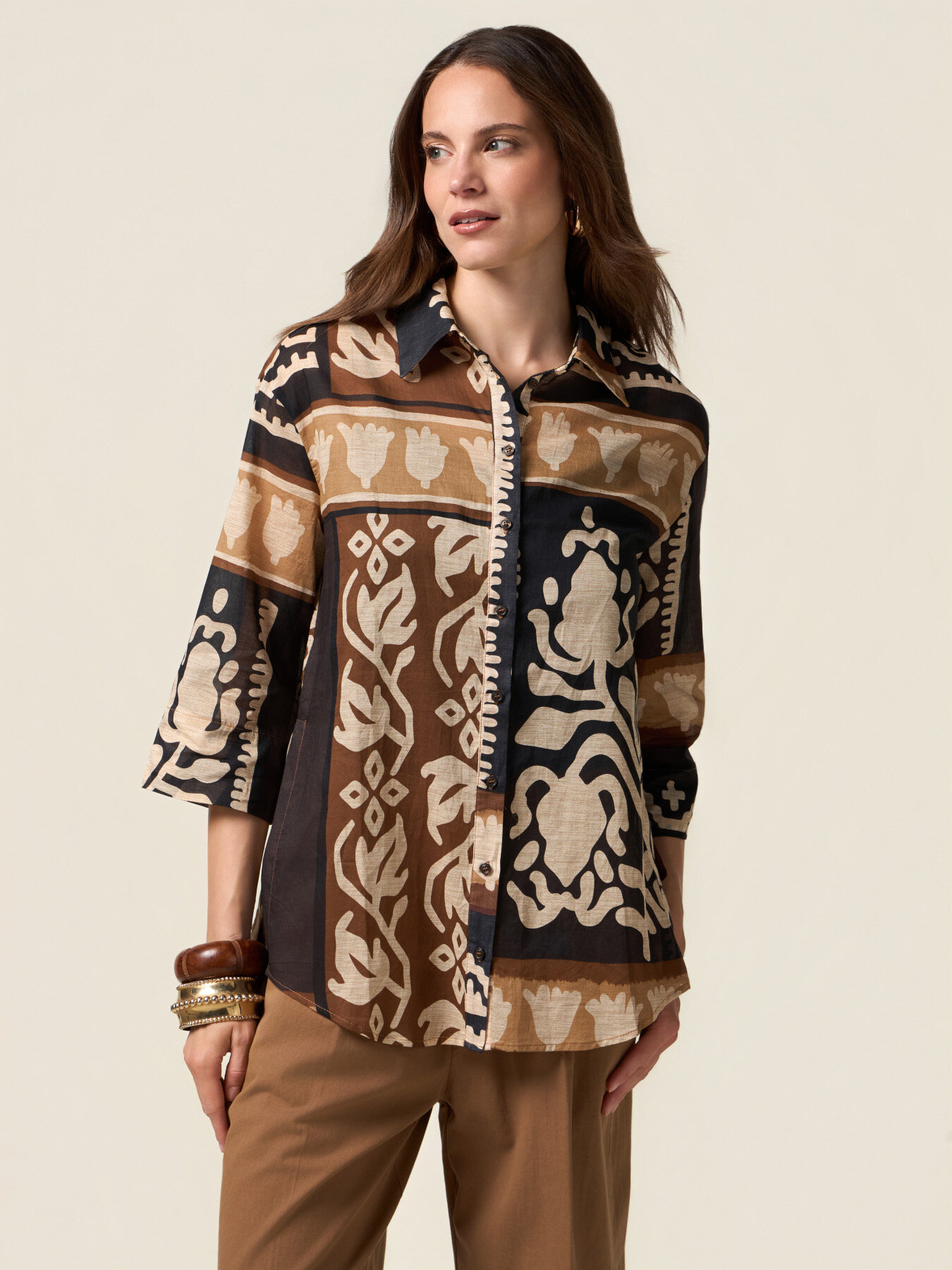 Camisa de algod&oacute;n estampada image number 0