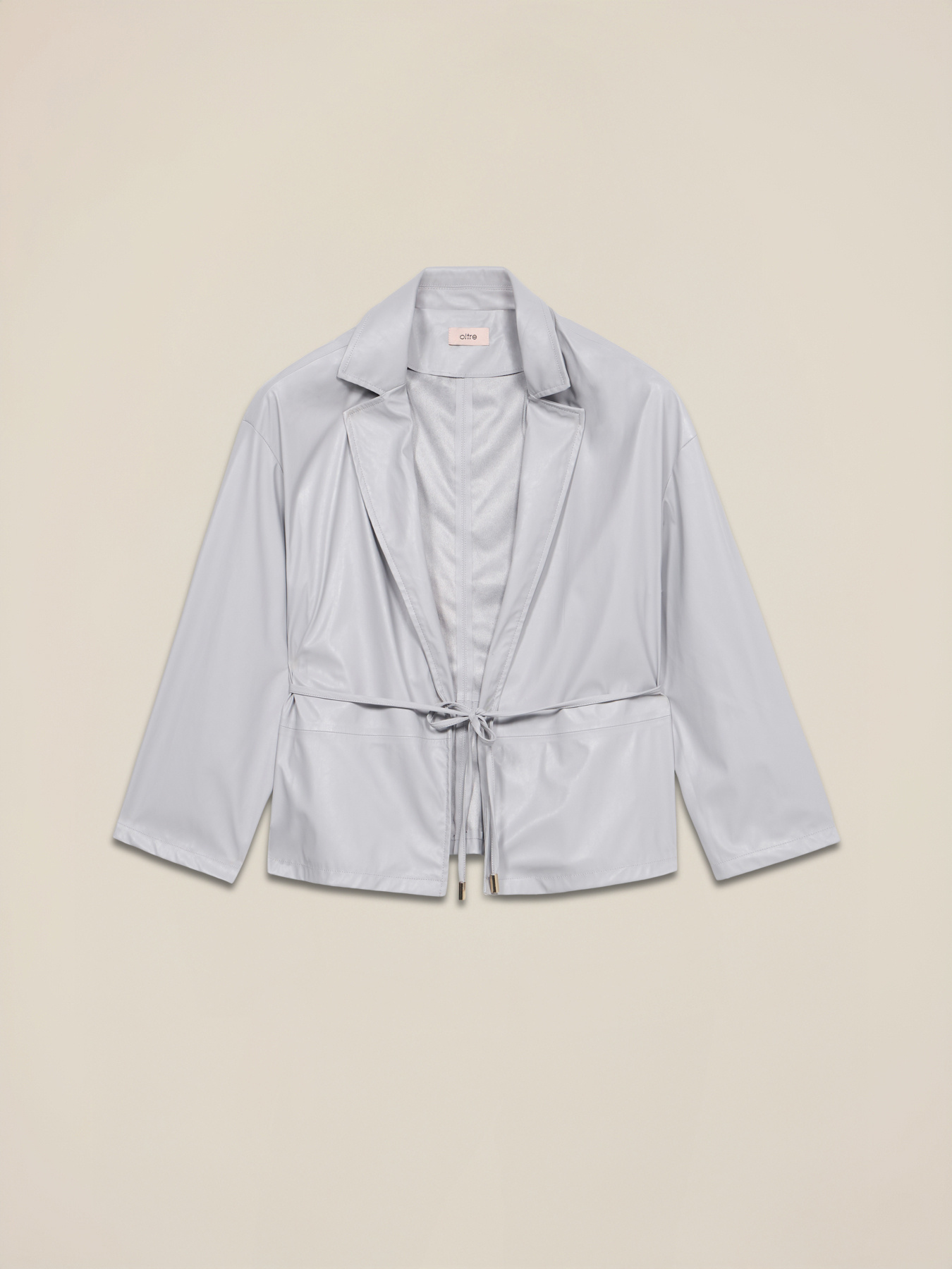 Unlined jacket in coated fabric image number 4