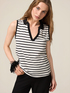Top striped polo shirt image number 0