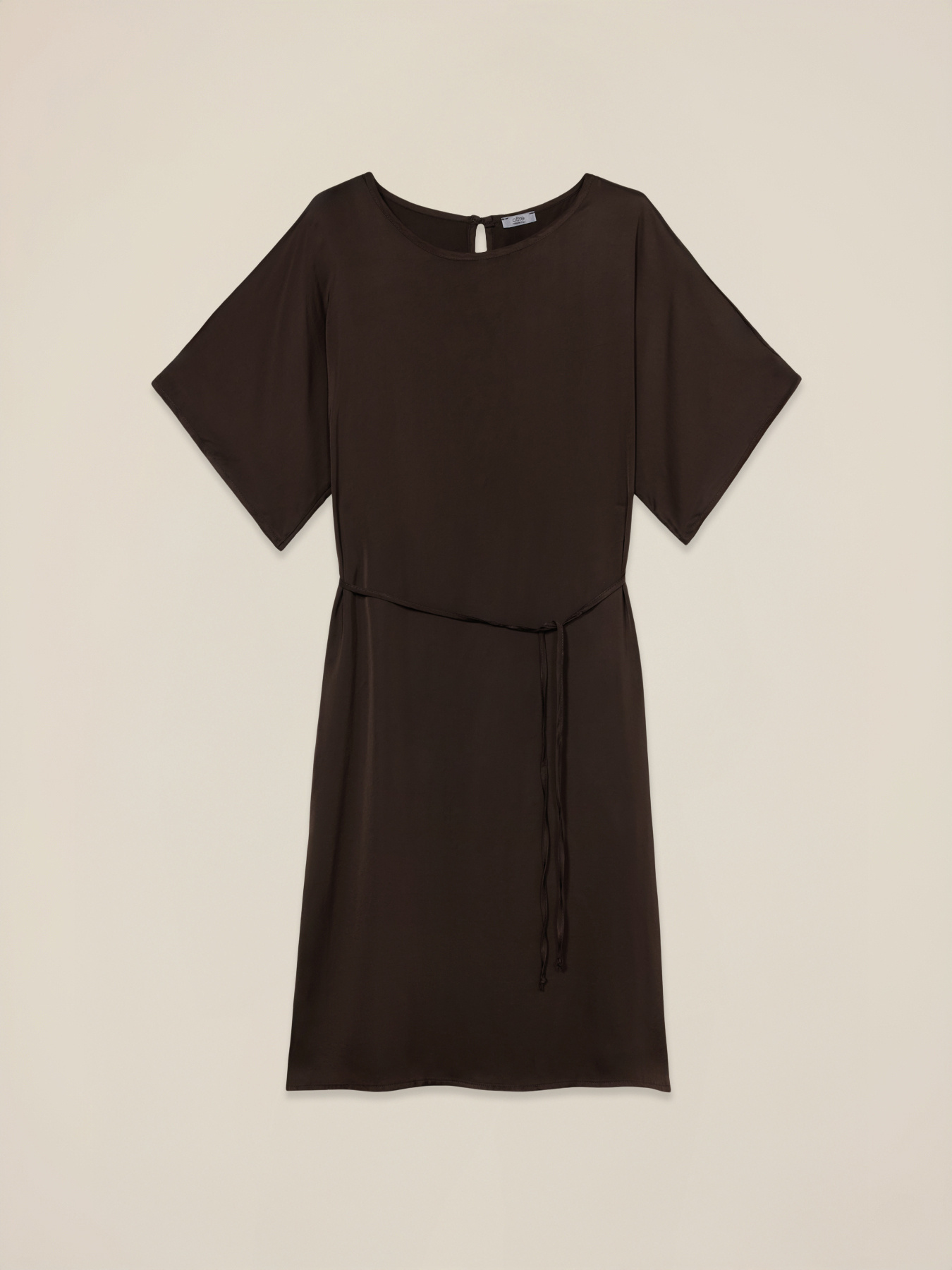 Satin dress with belt image number 3