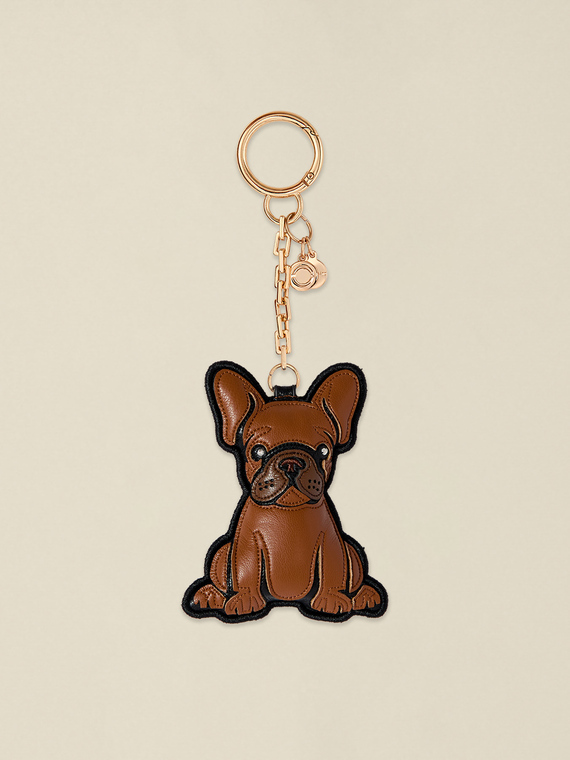 Dog-shaped charm keychain