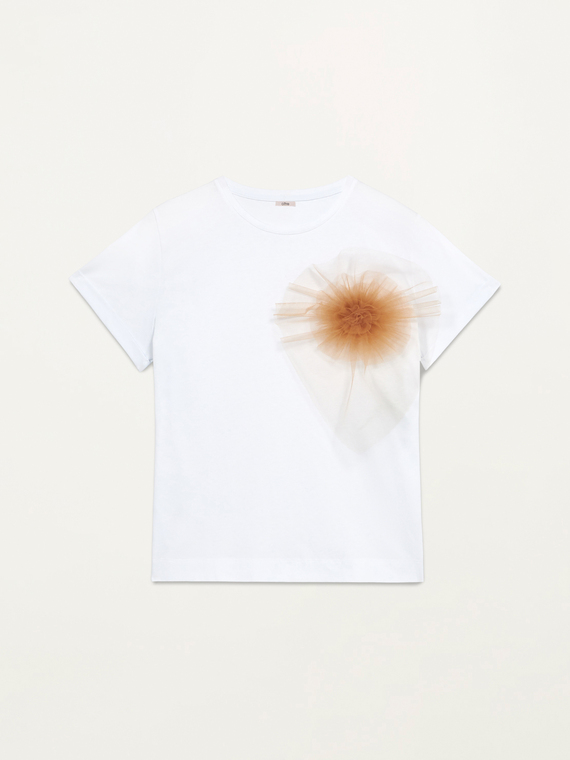 T-shirt with tulle flower