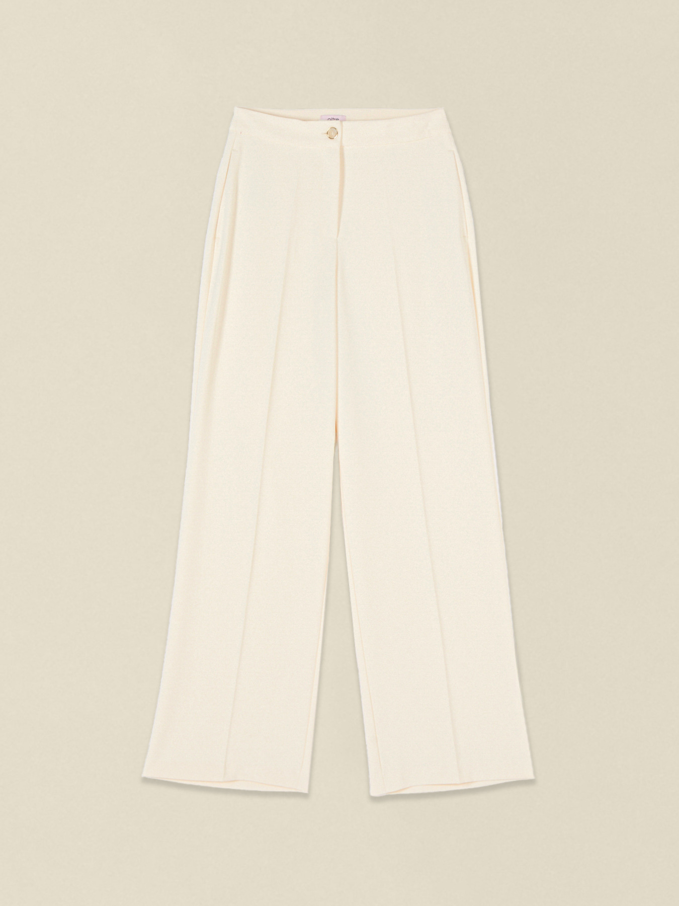 Wide-leg palazzo pants in crepe fabric image number 4