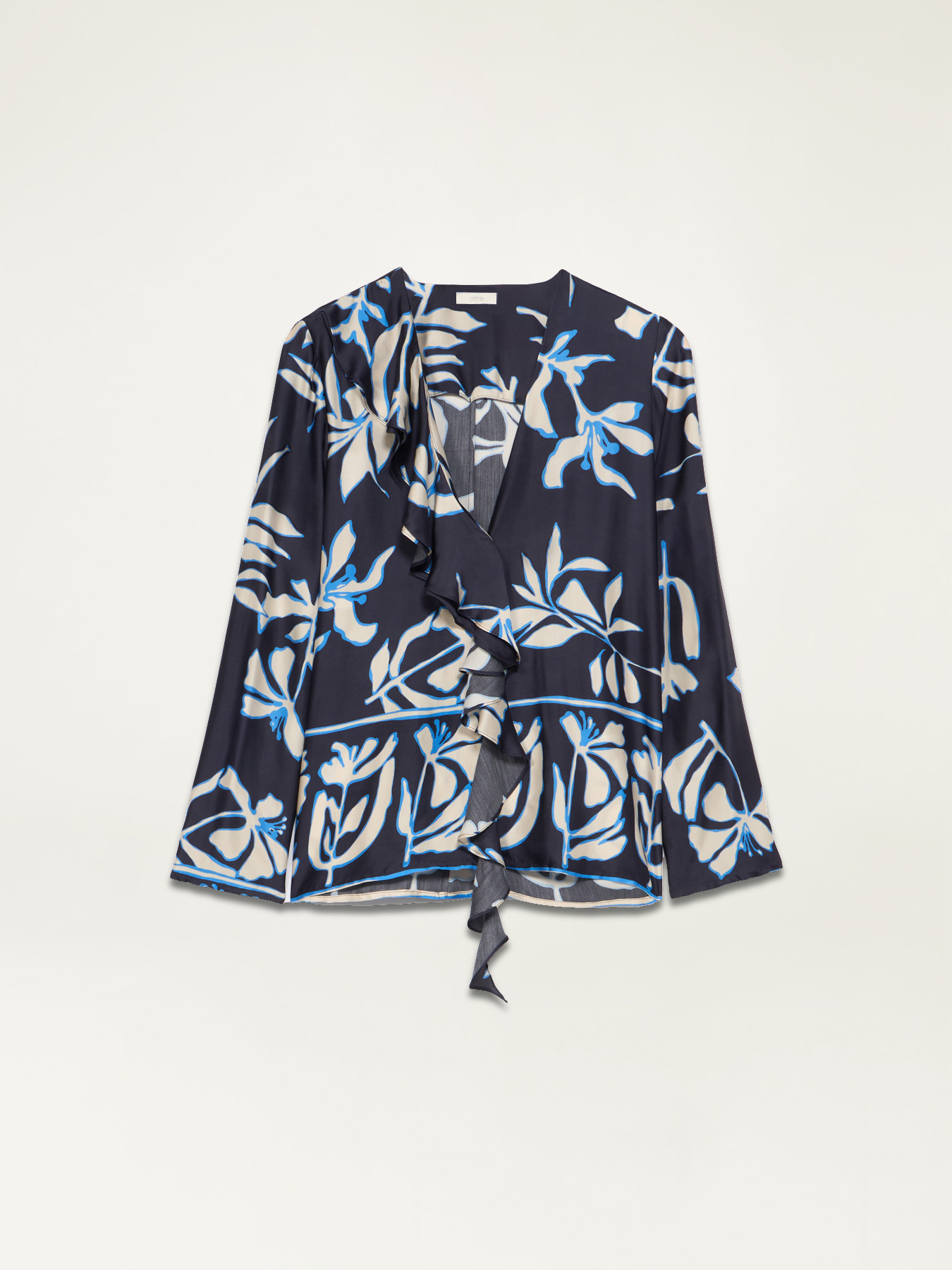 Blouse &agrave; fleurs avec volant image number 3