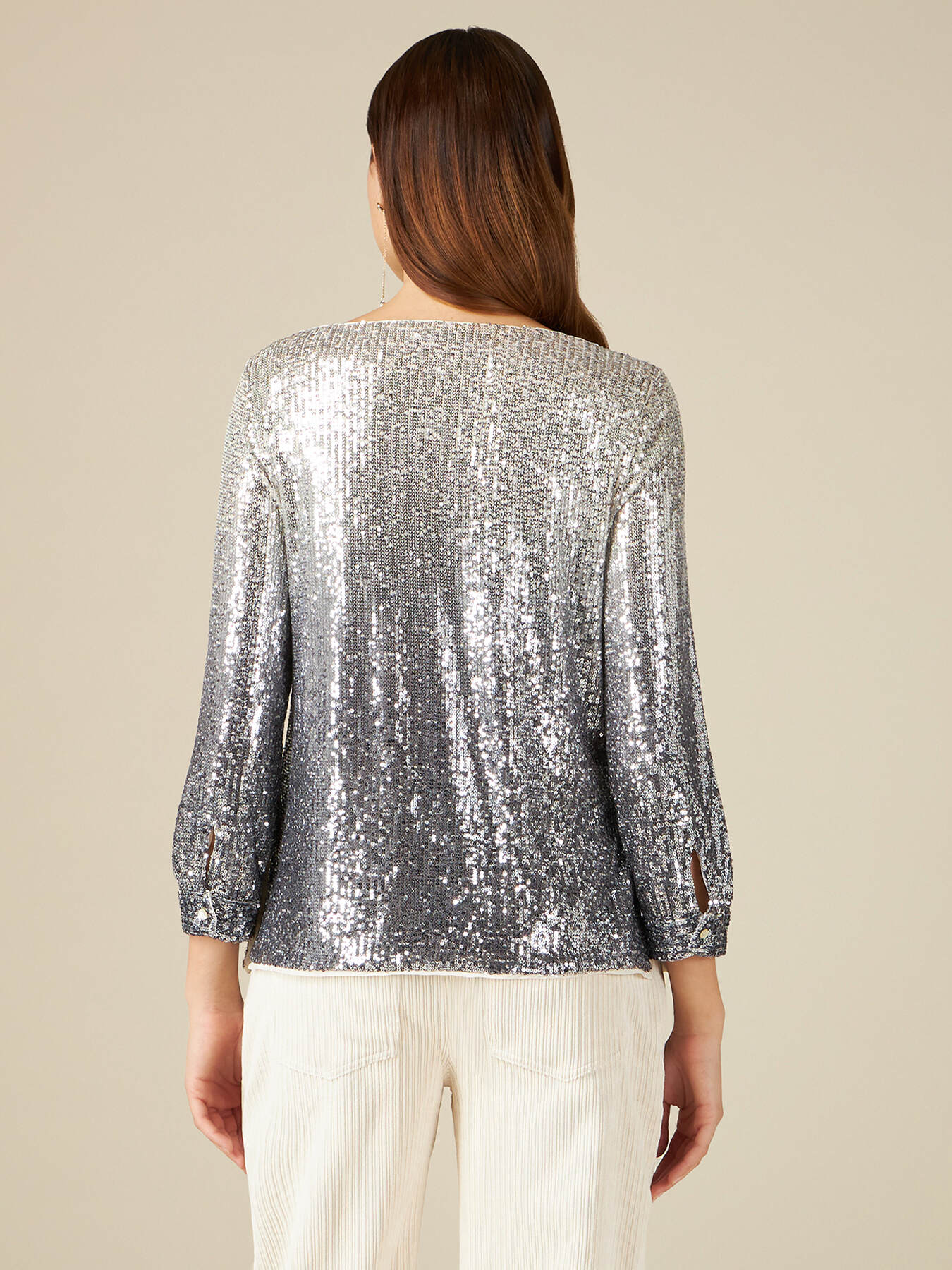 Blusa in paillettes sfumate image number 1