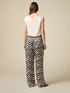 Wide leg trousers in patterned satin image number 1