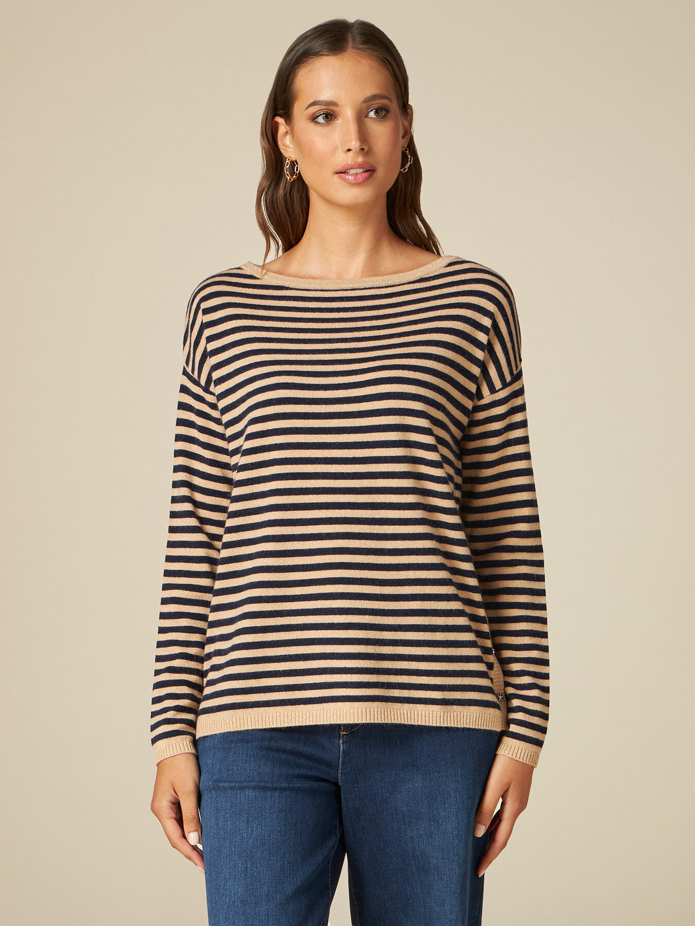 Gestreifter Pullover aus Kaschmirgemisch image number 0