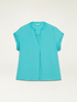Short-sleeved viscose blouse image number 3