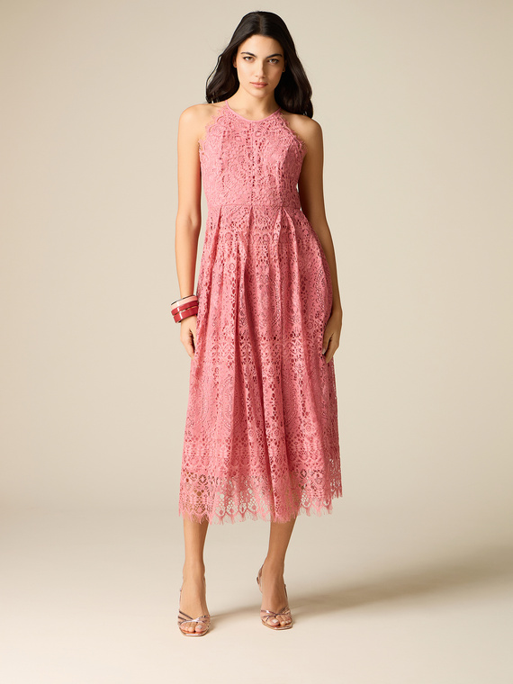 Flare midi lace dress