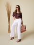 Wide leg linen trousers image number 0